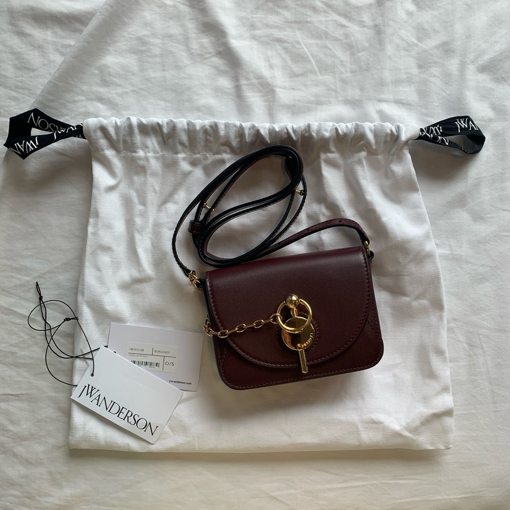 JW Anderson Keyts Burgundy Crossbody Belt bag